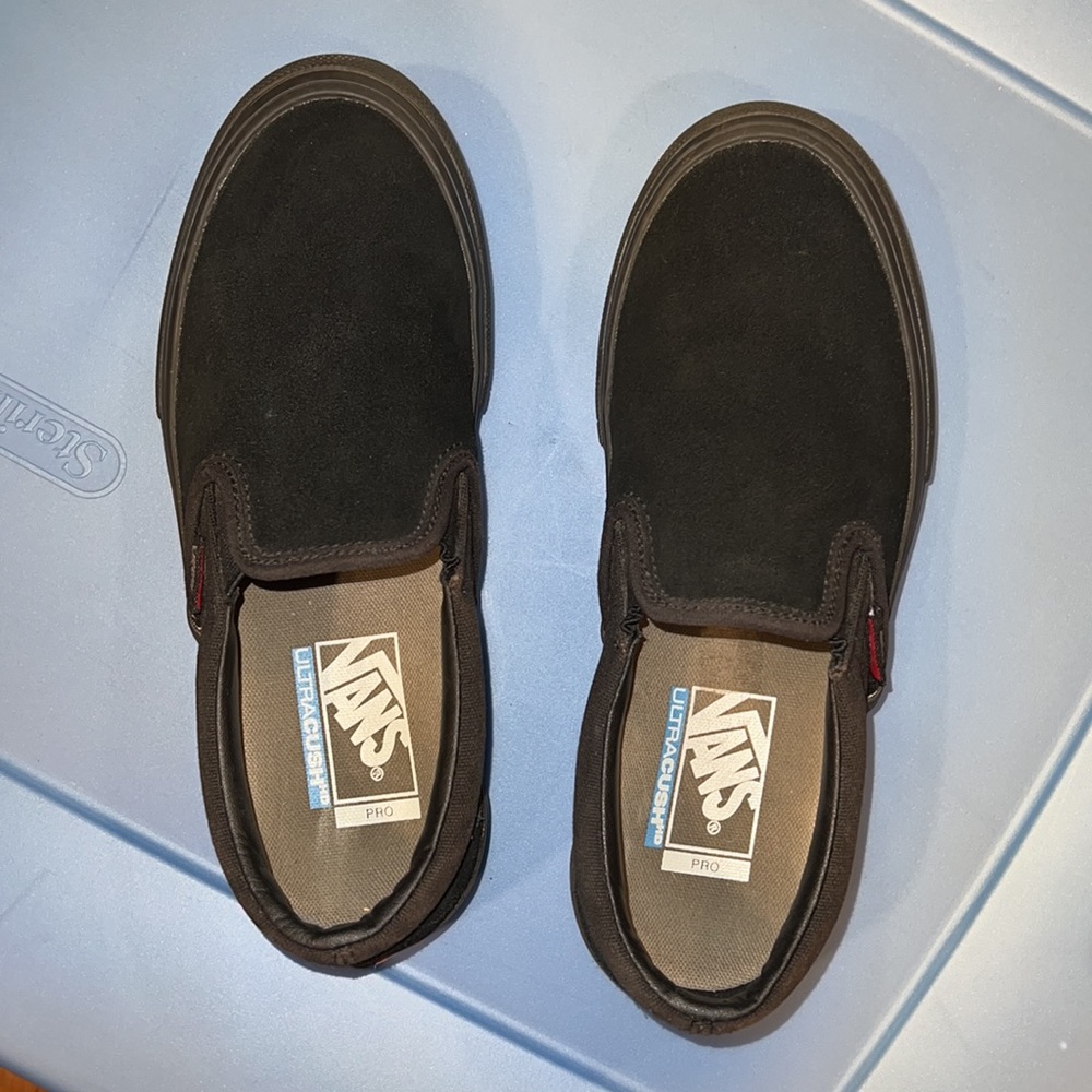 Vans Ultra Cush Black Suede Slip Ons - US Mens size 6 - Picture 6 of 8